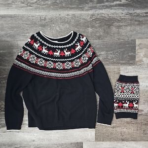 Charter Club Matching Holiday Sweater With Small Dog